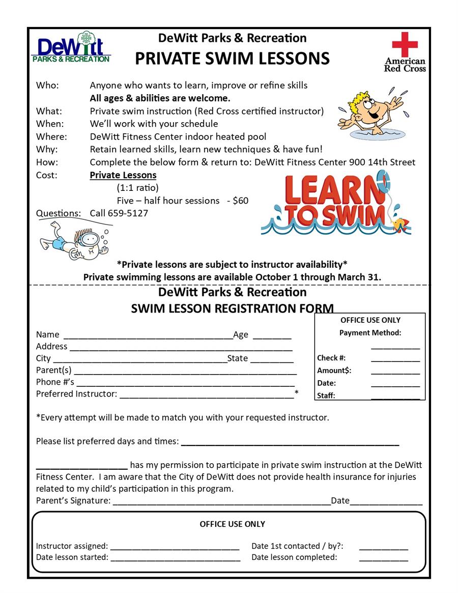 Swim Lessons DeWitt Parks & Recreation