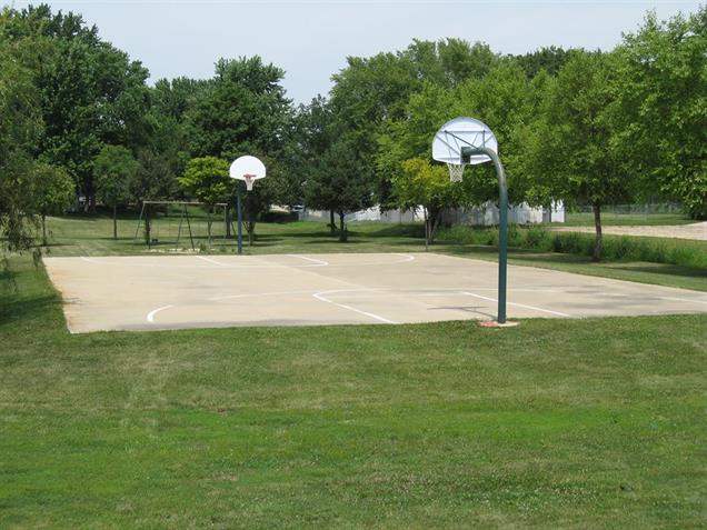 Basketball courts at Ashindel Park.